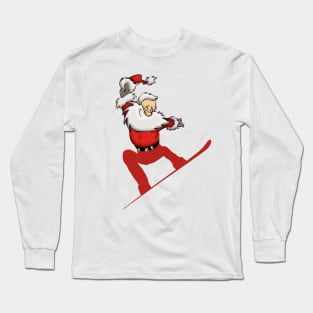 Santa Skateboarding Long Sleeve T-Shirt